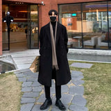 Bonsir Winter Men Black Thick Woolen Trench Coats Korean Style High Quality Male Casual Trenchcoat Men's Streetwear Windbreaker