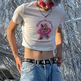BONSIR  -  Y2k Slim Fit Cotton Short T-Shirt Sexy Navel-Baring Dark Cartoon T-Shirt Summer Streetwear Fashion Harajuku Top Unisex 2025 New