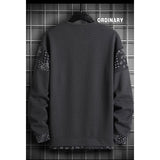 BONSIR  -  Swearshirt Men Round Neck Casual Pullover Print Hoodie Fashion Long Sleeve Sportwear Patchwork Autumn Sweatshirts Clothing Top