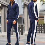 BONSIR  -  Casual Tracksuits Mens Autumn Fashion Side Striped Jackets And Pants Two Piece Sets For Men Sports Fitness Sweatsuits Streetwear