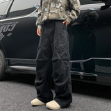 BONSIR  -  Autumn Big Pocket Men's Cargo Pants Japanese Y2k Harajuku Loose Straight Wide Leg Trousers Baggy Pants Man Hip Hop Sweatpants
