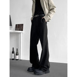 BONSIR  -  Black Suit Pants Men Fashion Society Mens Dress Pants Korean Casual Loose Straight Pants Mens Office Formal Trousers M-3XL