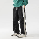 BONSIR  -  Spring Summer Men's Trousers New Fashion High Street Color Striped Pockets Drawstring Daily Commute Casual Loose Wide Leg Pants