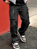 BONSIR  -  Autumn Cargo Pants Men's Fashion Brand Elastic Multi Pockets Straight Leg Sports Jogging Trousers Loose Casual Joggers Pants Men