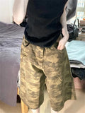 BONSIR  -  Women's Regular Unisex Camouflage Loose Capris Summer Street Cargo Shorts Young Girl Casual Bottom Female Calf-length Pants