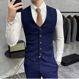 Bonsir Luxury Men 3 Pieces Suit Fashion Plaid Slim Fit Business Formal Casual Check Suits Office Work Party Prom Wedding Groom Suits