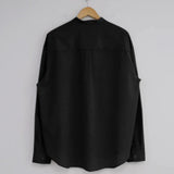 BONSIR  -  Oversized Korean-style Shirt Hanging Sense Shirt. Youth Long-sleeved Shirt Casual Travel Daily Street Fashion Men Loose-fitting