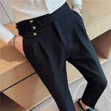 BONSIR  -  Men's Summer Trousers Men's Business Formal Pants Slimming and Mature Style Casual Suit Pants