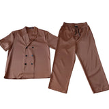 BONSIR  -  Summer Sets Men Fashion Double Breasted Short Sleeve Shirt/Trousers Two Piece Set Men Korean Loose Ice Silk Sets Mens Formal Set
