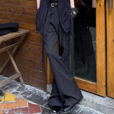 BONSIR  -  Mens Trousers With Straps Drapes Casual Pants Streetwear Fashion Dark Personality Versatile Straight Pants Men'S Clothing 2025