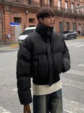 Bonsir Parkas Men Gothic Spring Short Style Thicker Daily American Retro Streetwear Stand Collar Design Overcoats College Unisex Teens