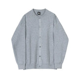 BONSIR  -  Men Autumn and Winter Knitted Cardigan Long-sleeved Sweater, Fashionable Single-breasted, Advanced Sense, Pure Color, Loose Coat