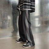 Bonsir Neutral Chic Patchwork Mopping Trousers Jeans Men Korean Style Street Fashion High Street Loose Casual Drawstring Jean Pants