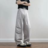 BONSIR  -  Solid Color Washed Men's Cargo Pants Casual Autumn New Style All-match Pleated Design Versatile Male Trousers 24K5170