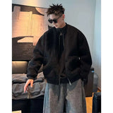 BONSIR  -  A large-sized men's jacket with a high-end American style in winter, featuring thickened lambskin and granular fleece