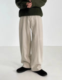 BONSIR  -  Autumn Winter Men's Cotton Wide Leg Floor Suit Pants Korean Casual Loose Straight  Thicken Full Length Trousers Male Keep Warm
