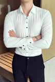 Bonsir New British Style Solid Long Sleeve Shirt Men Clothing Slim Fit Business Casual Chemise Homme Formal Wear Hot Blouse T67