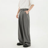 BONSIR  -  Black Suit Pants Men Oversized Fashion Society Mens Dress Trousers Korean Loose Wide Leg Pants Mens Office Formal Pants M-3XL