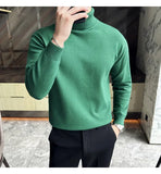 Bonsir Korean Turtleneck Sweater High Quality Autumn Winter Solid Color Long Sleeve Warm Knit Sweater Luxury Men Elastic Knit Pull