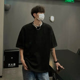 BONSIR  -  Hip Hop Letter Foaming Printing T Shirt Men Harajuku Streetwear Mens Y2k Oversized T Shirts Korean Fashion Short Sleeve Tops Tee