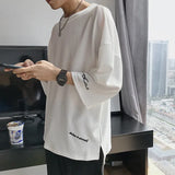 BONSIR  -  Summer Short Sleeved T-shirt Men Oversized Black White Casual T Shirt Men Streetwear Hip-hop Loose Ice Silk T Shirt Mens Top