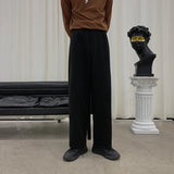 BONSIR  -  Winter Thick Woolen Pants Men Warm Fashion Cotton Black/Brown Suit Pants Men Loose Straight Pants Mens Casual Trousers S-2XL