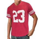 BONSIR  -  Mens Printed Casual Striped T-Shirt Streetwear Daily Versatile Simple Outdoor Youth Short-Sleeved Top Men'S Clothing 2025 New