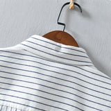 BONSIR  -  100% Cotton, Striped Loose Casual Long Sleeve Shirt for Spring and Autumn, High-quality Breathable, Moisture-wicking Men’s Shirt
