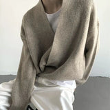 BONSIR  -  Autumn and winter simple design drop-down cardigan sweater loose lazy men's and women's casual knitted sweater jacket