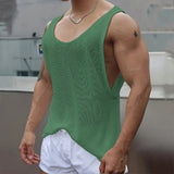 BONSIR  -  Tank Top Vest Daily Mens Sleeveless Sports Streetwear Summer Athletic Breathable Fitness Knitted Comfy Fashion