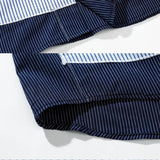 BONSIR  -  Striped Contrasting Color Men's Short Sleeved Shirt Japanese Lapel Versatile Male Blouse Summer Thin Loose Casual Top
