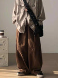 BONSIR  -  Japanese retro Maillard style coffee-colored work pants for men and women casual loose straight-leg trendy trousers