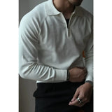 BONSIR  -  Men Sweater Men's Fall Winter Lapel Sweater Knitted Zipper Pullover Soft Warm Mid Length Casual Sweater for Men Lightweight Men