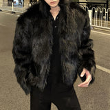 Bonsir New Fashion Trend Solid Color Versatile Autumn And Winter Imitation Fur Coat Men'S Street Thick Warm Wool Coat Mens Clothing