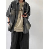 BONSIR  -  Japanese Retro Washing and Old Work Clothes Denim Shirt