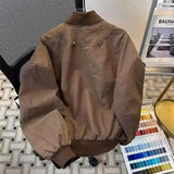 BONSIR  -  Maillard brown short workwear jacket for men autumn and winter washable trendy baseball jacket, American retro  jacket