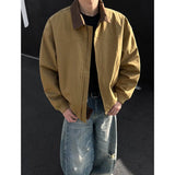 BONSIR  -  Spring Cotton Jacket Men Fashion Casual Khaki Short Jacket Men Streetwear Korean Loose Bomber Jacket Mens Jackets Coat