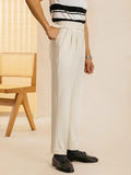 BONSIR  -  Korean Style Versatile Casual Trousers For Men Straight Leg Loose Fit Trendy Western Style Clothes Suit Pants