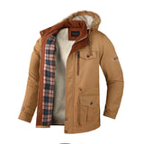 BONSIR  -  Autumn Winter 2025 Fashion Men's Solid Color Long Sleeve Detachable Hooded Lamb Cotton Clothes Male Casual Trendy Coat Jacket