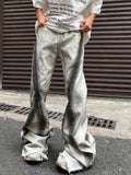 Bonsir Y2K Streetwear Tie Dye White Baggy Flare Jeans Pants Men Designer Clothes New Rock Old Women Long Trousers Roupa