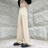 Bonsir Solid Color Suit Pants Men Fashion Society Mens Dress Pants Korean Loose Straight Flared Pants Mens Office Formal Trousers M-2XL