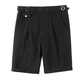 Bonsir British style Summer Business Slim Fit Business Suit Shorts Men Simple Casual Short Pants Knee Length Formal Pants Homme