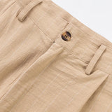 BONSIR  -  New American Style Business Striped Men Suit Pants Light Luxury Leisure Linen Straight Pants Urban Fashion High Quality Trousers