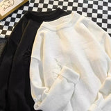 BONSIR  -  Y2k Destructive Sweater Men's Heavy Broken Winter Couples Hip Hop Hollow Laceration Sweater Men Knit High Street Pullover Jumper