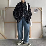 BONSIR  -  Mens Shirt Letter Print Casual Shirt Spring Street Wear Fashion Youth Campus All-Match Long-Sleeve Top Men'S Clothing 2025 New
