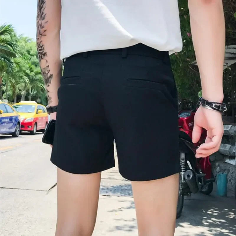 BONSIR   -  Summer Slim Fit Fashion Solid Straight Shorts Men Clothing Simple Match Casual Business Suit Short Homme Streetwear S-3XL