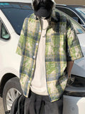 BONSIR  -  Summer high-grade sexy handsome shirt summer thin loose retro shirt Japanese tie-dyed shirt short-sleeved man
