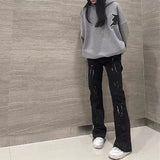 Bonsir Y2K Streetwear Kanye Patchwork Baggy Stacked Jeans Pants Men Clothes Straight Hip Hop Denim Trousers Pantaloni Uomo