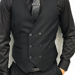 Bonsir Formal Sleeveless Men Vest with Double Breasted One Piece Black Male Suit Waistcoat Custom Wedding Tuxedo Waist Fashion Coat