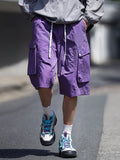 BONSIR  -  Men's Casual Elastic Waist Shorts Fashion Loose Vacation Thin Sweatpants Korean Wide Loose Short Pants Male Streetwear